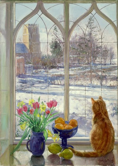 Schneeschatten und Katze von Timothy Easton